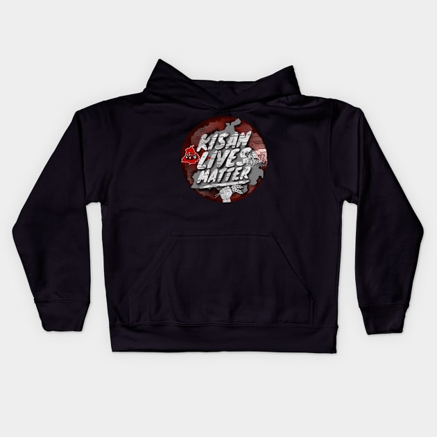 Kisan lives Matter Kids Hoodie by SAN ART STUDIO 